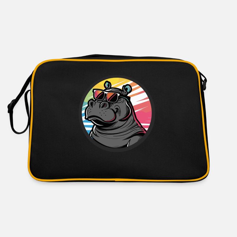 Nilpferd Cool Comic Retro Tasche