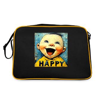 « Bébé heureux » de van Gogh - Sac Retro - noir/or - Dos
