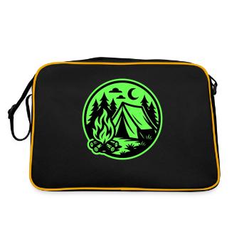 Camping Zelt Natur - Retro Tasche - Schwarz/Gold - Hinten