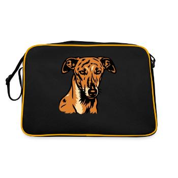 Galgo Español - Portrait - Retro Tasche - Schwarz/Gold - Hinten