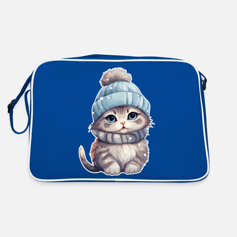 Winter Katze Retro Tasche