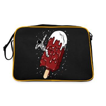 Astronaut - Schokoladen-Eisstiel - Humorvoll - Retro Tasche - Schwarz/Gold - Hinten