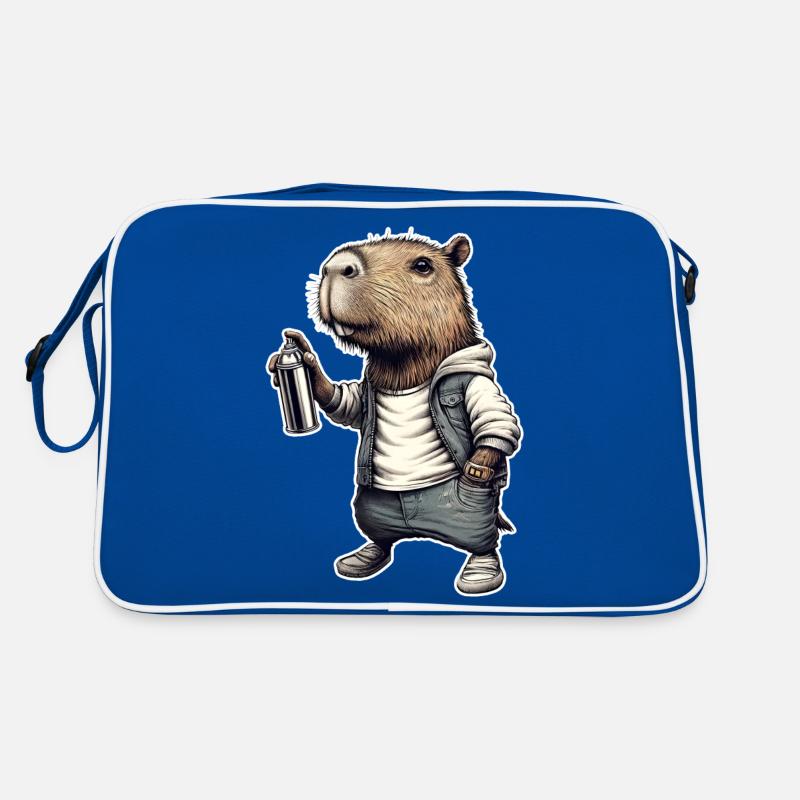 Capybara sprays graffiti Retro Bag