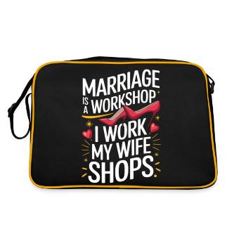 Husband, Spouse, Family, Wedding - Retro Bag - black/gold - Back