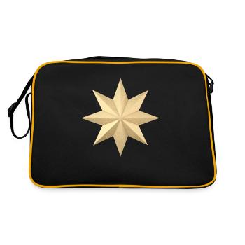 3d christmas star - Retro Bag - black/gold - Back