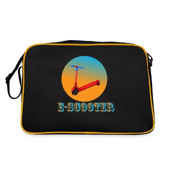 E-Scooter Roller Scooter - Retro Tasche - Schwarz/Gold - Hinten