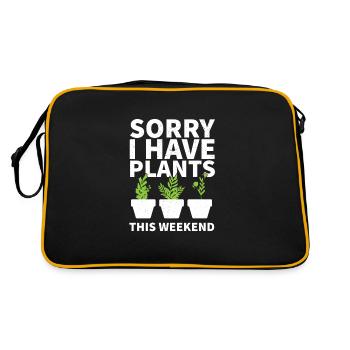 Garten Gärtner Blumen Pflanzen Garden - Retro Tasche - Schwarz/Gold - Hinten