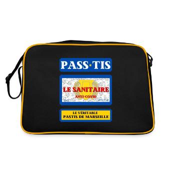 PASTIS PASS-TIS pass sanitaire de Marseille humour - Sac Retro - noir/or - Dos
