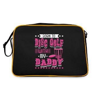 Born To Disc Golf mit meinem Papa Disc Golf - Retro Tasche - Schwarz/Gold - Hinten