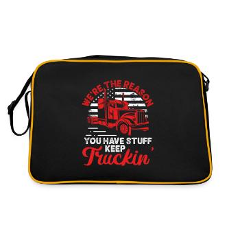 Truck Driver Gift - Retro Bag - black/gold - Back