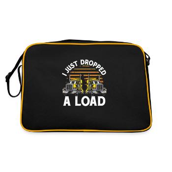 Trucker Truck Driver I Just Dropped A Load - Retro Bag - black/gold - Back