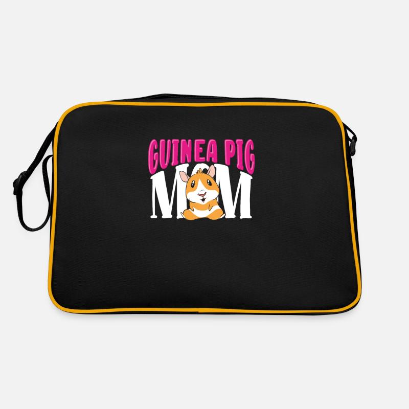 Cochon d’Inde Maman - Sac Retro - noir/or