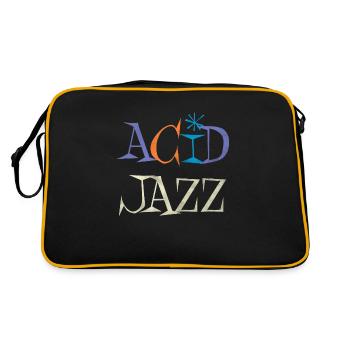 Vintage 60s Acid Jazz Music - Retro Tasche - Schwarz/Gold - Hinten