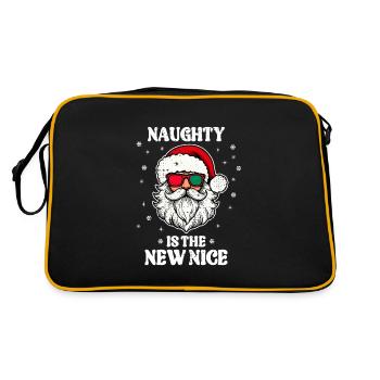 Naughty ist der neue nette Funny Santa - Retro Tasche - Schwarz/Gold - Hinten