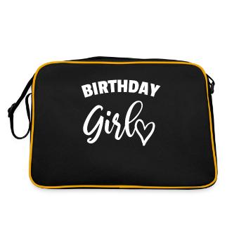 Birthday girl birthday present saying present - Retro Bag - black/gold - Back