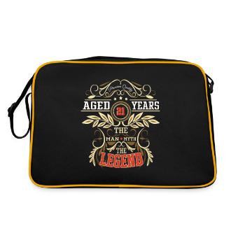 21 Geburtstag Men Myth Legend - Retro Tasche - Schwarz/Gold - Hinten
