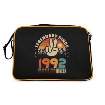 moto anniversaire né en 1992 motard 30 ans - Sac Retro - noir/or - Dos