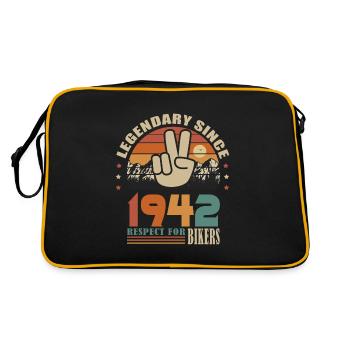 moto anniversaire né en 1942 motard 80 ans - Sac Retro - noir/or - Dos
