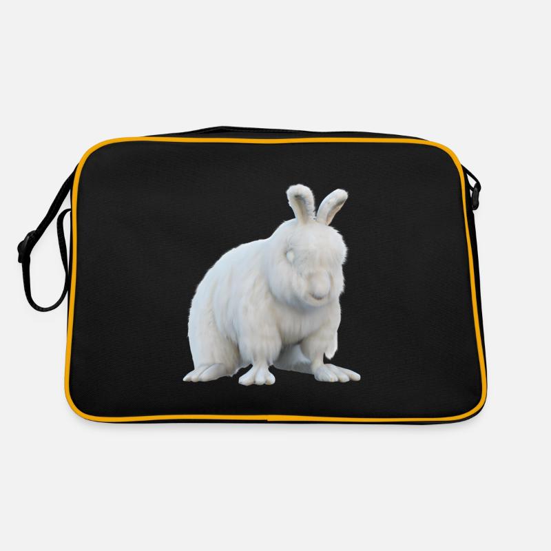 Lapin Angora moelleux Sac Retro