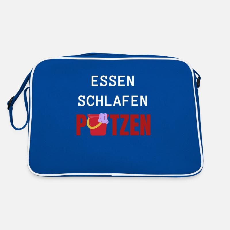 ESSEN SCHLAFEN PUTZEN Retro Tasche