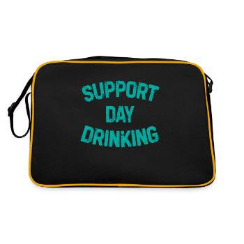 Journée de soutien à la consommation de bière cadeau d'alcool - Sac Retro - noir/or - Dos