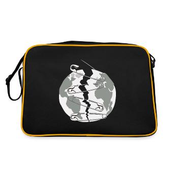 Planète Terre avec épingles de sécurité Protection de l’environnement - Sac Retro - noir/or - Dos