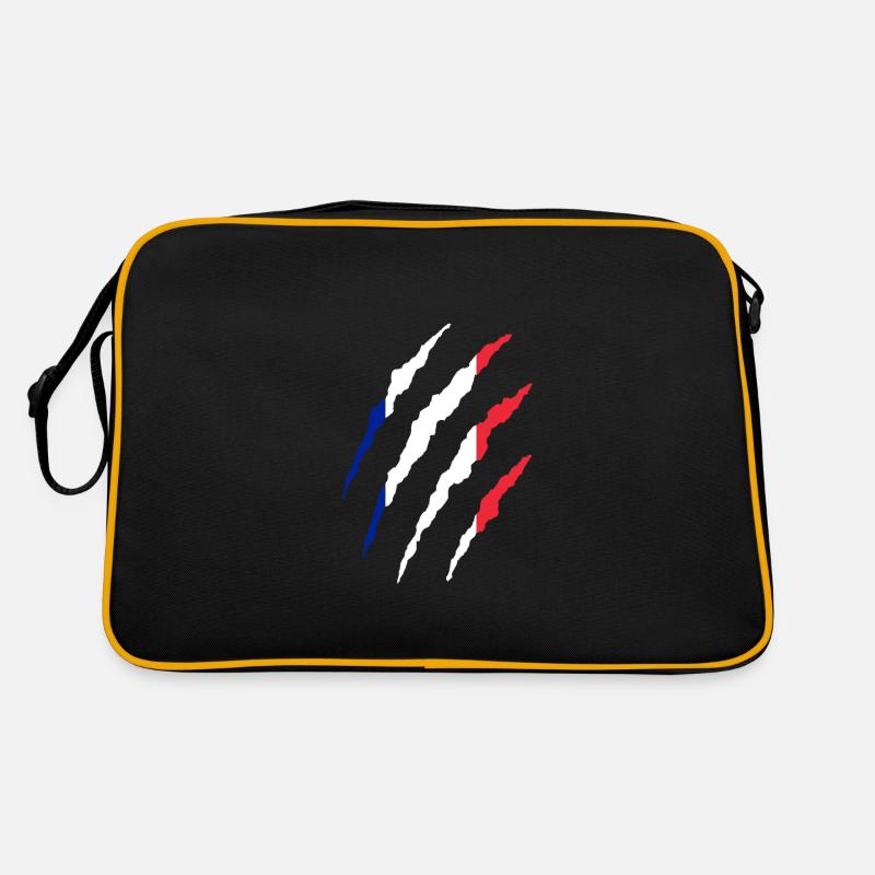 France drapeau | Design de drapeau français - Sac Retro - noir/or