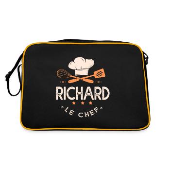 Richard Chef Ici c est richard le chef cuisine - Sac Retro - noir/or - Dos