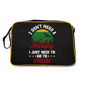 Drapeau de thérapie de la Lituanie - Sac Retro - noir/or - Dos
