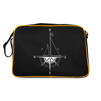 Ship Compass Navigation Captain Sailing Gift - Retro Bag - black/gold - Back