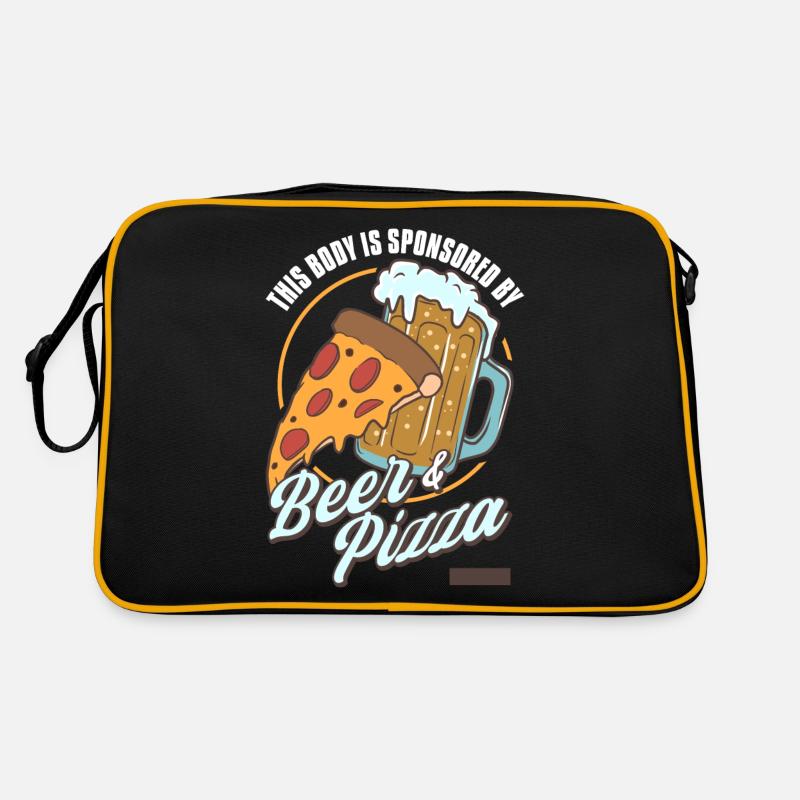 Dieser Körper Wird Von Beer & Pizza Gesponsert Retro Tasche