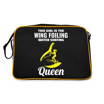Wing Foiling Hydrofoil Surfen Surf Wassersport - Retro Tasche - Schwarz/Gold - Hinten