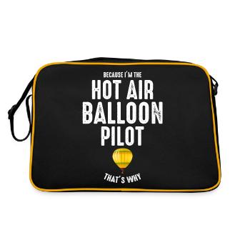 Hot Air Ballooning Hopper Balloon Ride Balloonist - Retro Bag - black/gold - Back