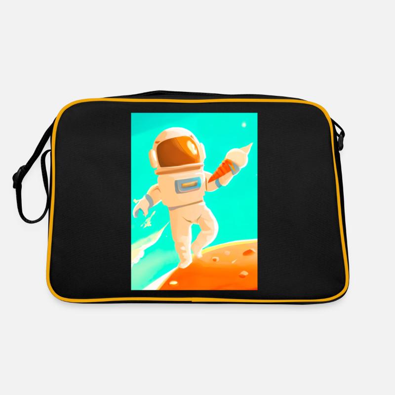 Astronaut mit Eiscreme Retro Tasche