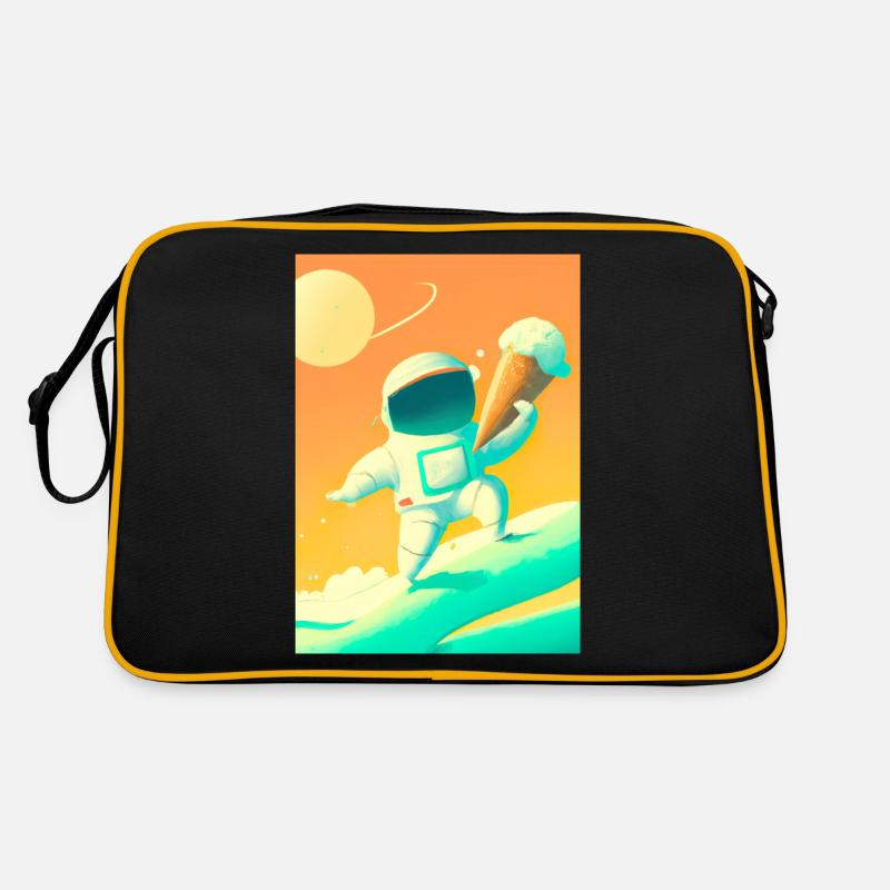 Astronaut mit Eiscreme Retro Tasche