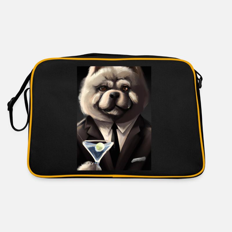 Chow Chow Anzug Martini Retro Tasche
