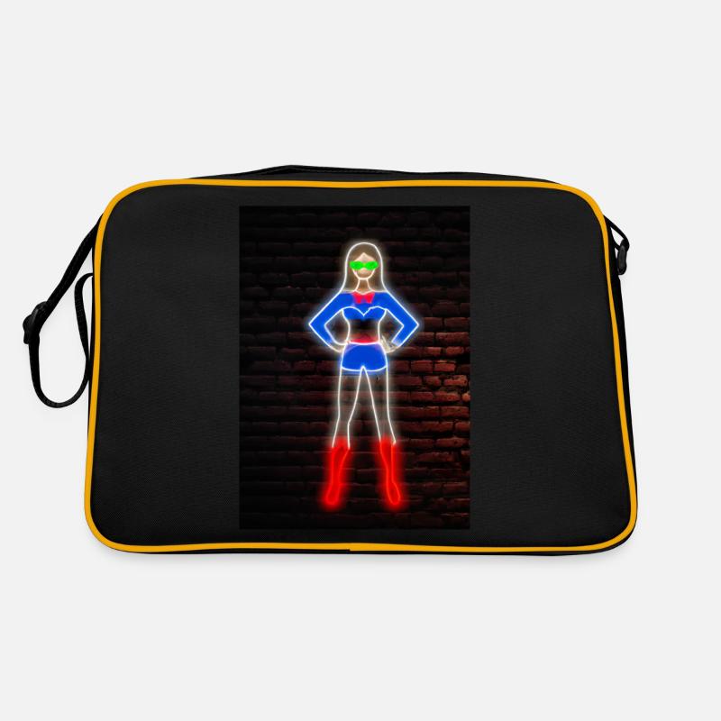 Superhelden Neon Retro Tasche