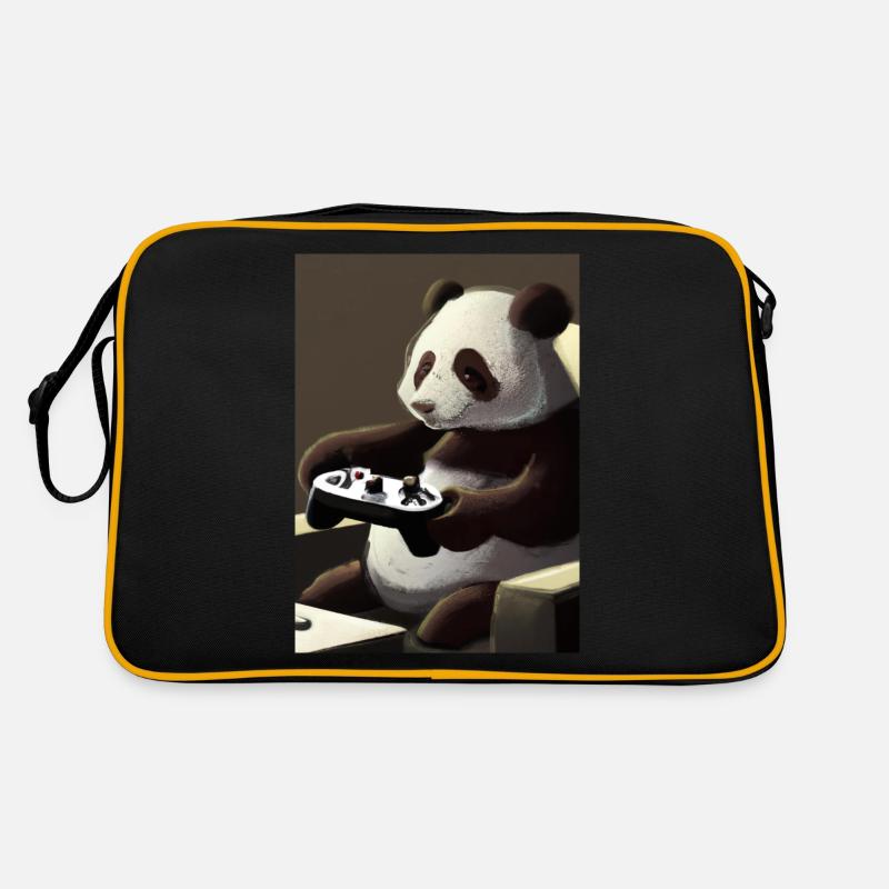 Panda mit Controller Retro Tasche