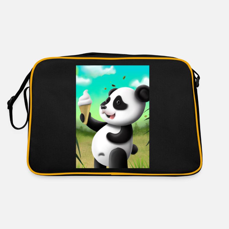 Panda mit Eiscreme Retro Tasche