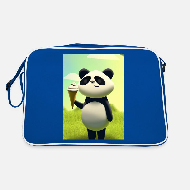 Panda mit Eiscreme Retro Tasche