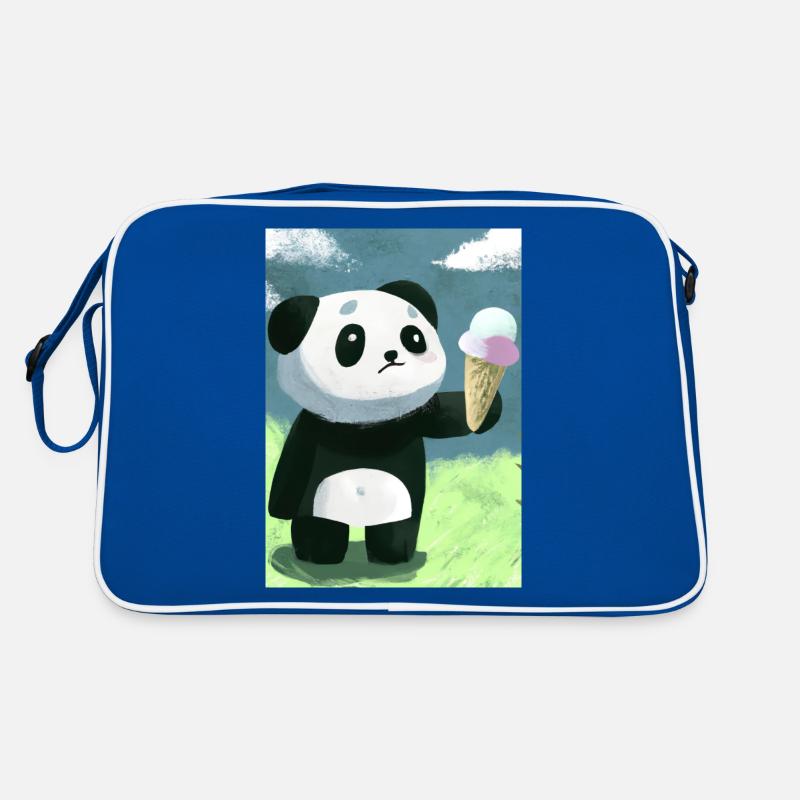 Panda mit Eiscreme Retro Tasche