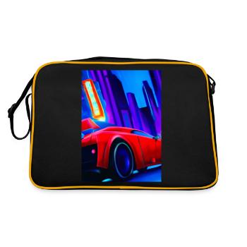 Sportwagen in der Großstadt - Retro Tasche - Schwarz/Gold - Hinten