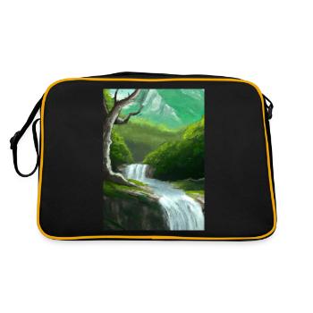 Forest River Wasserfall - Retro Tasche - Schwarz/Gold - Hinten