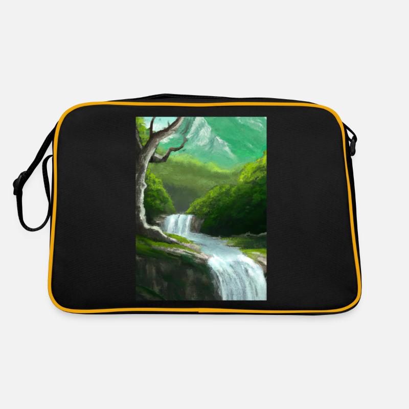 Forest River Wasserfall Retro Tasche