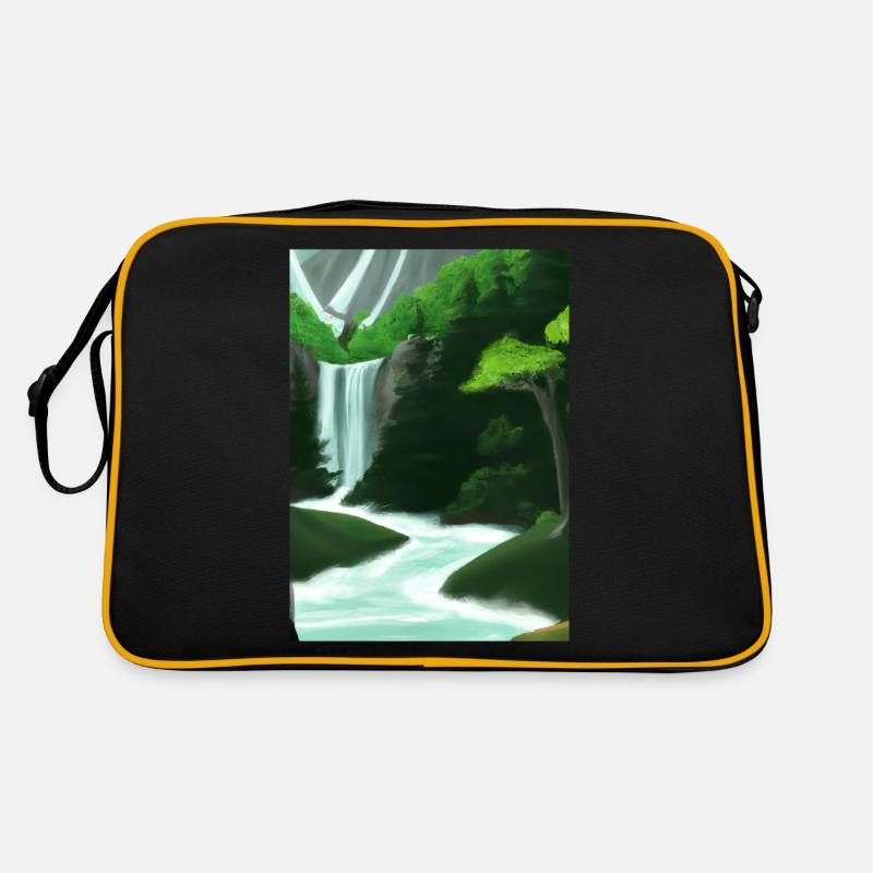 Forest River Wasserfall Retro Tasche