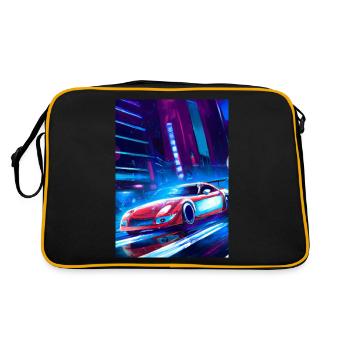 Sportwagen in der Großstadt - Retro Tasche - Schwarz/Gold - Hinten