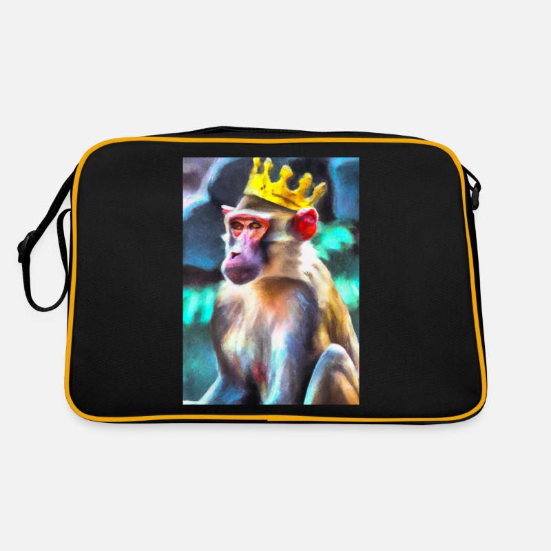 Affe mit Krone Retro Tasche