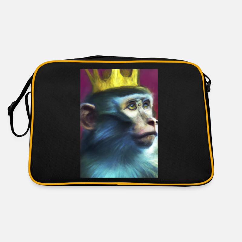 Affe mit Krone Retro Tasche