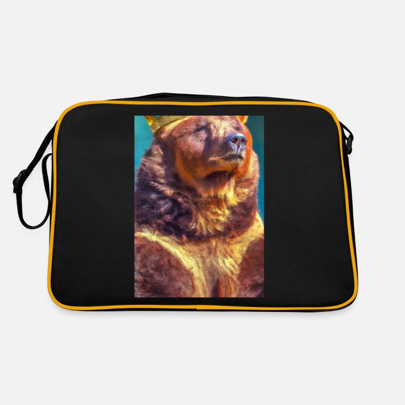 Bär mit Krone Retro Tasche