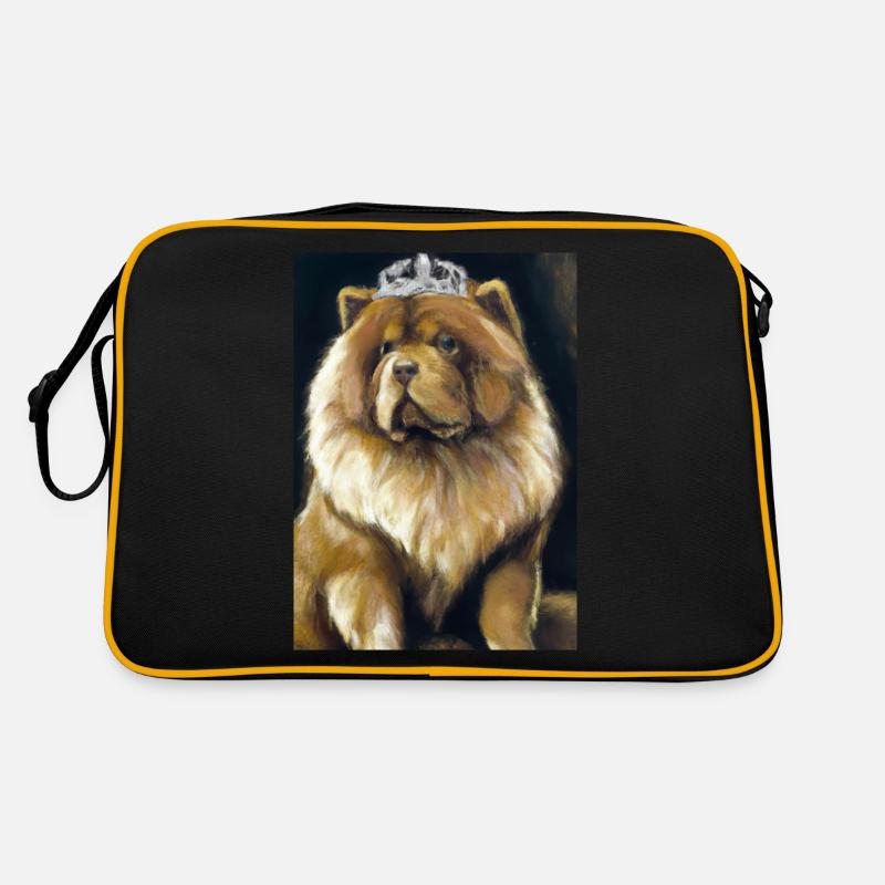 Chow Chow mit Krone Retro Tasche